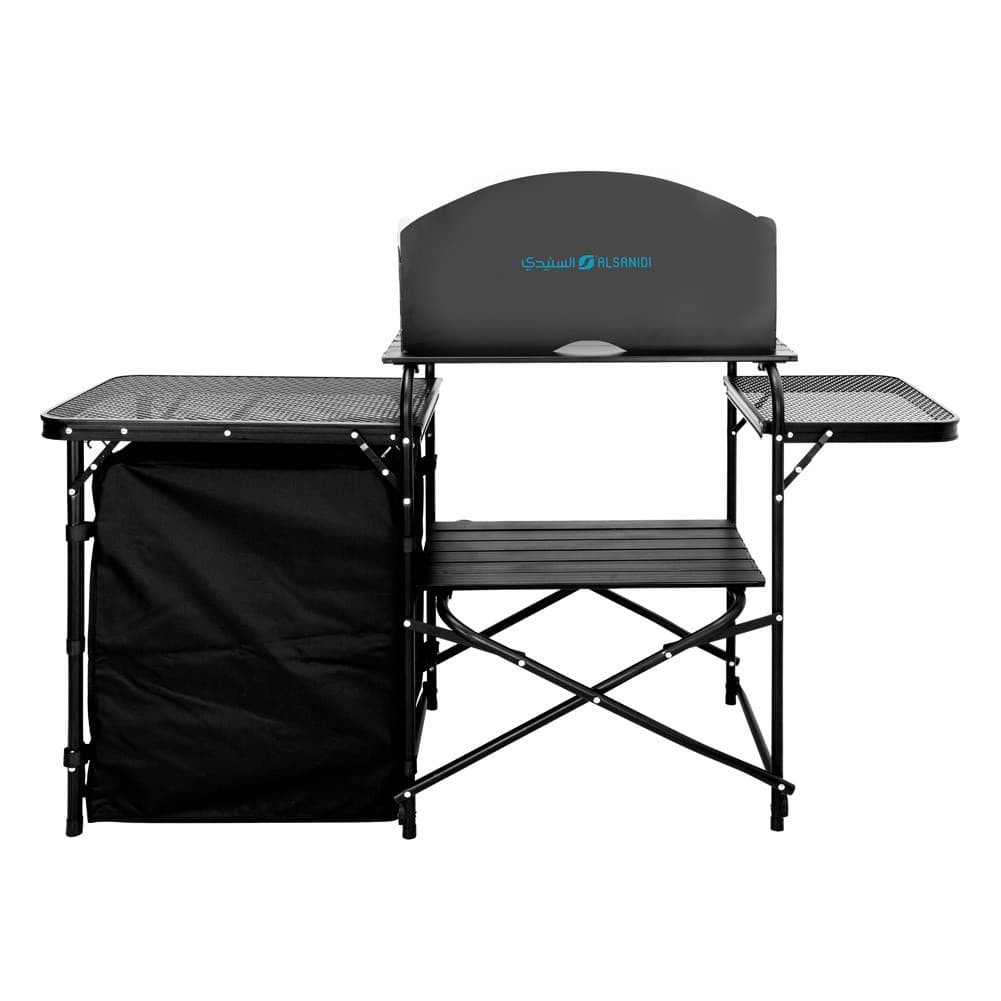 ALSANIDI, Portable kitchen table, Black, Size 146*46*70 Cm
