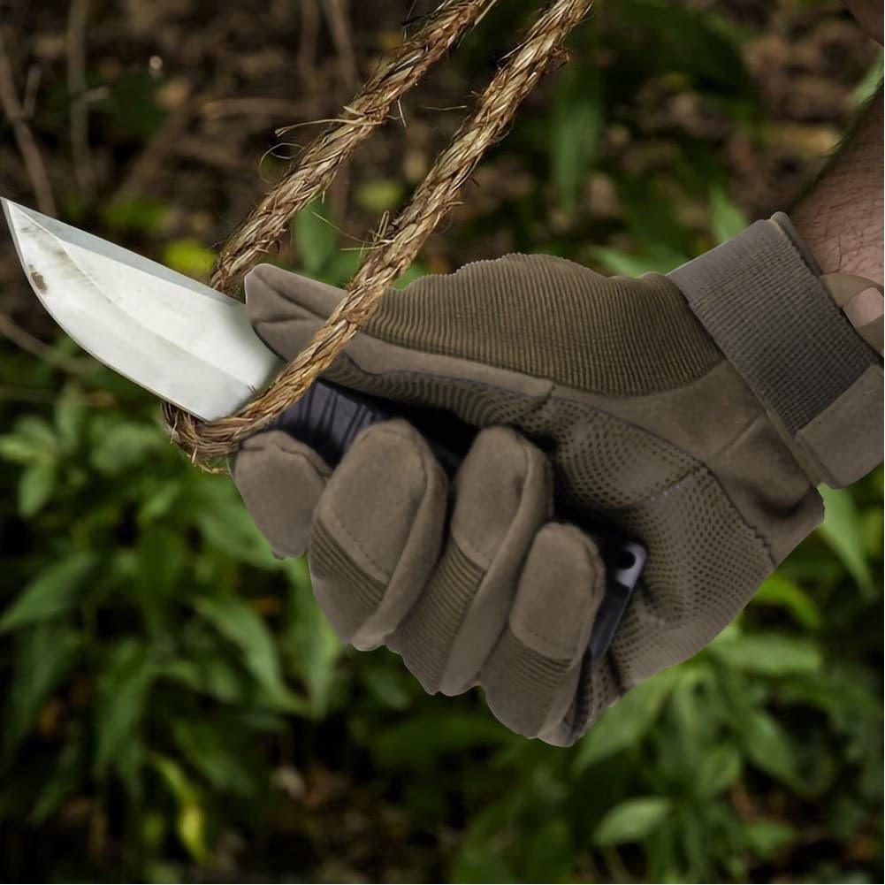 ALSANIDI, Camping Hand Gloves, Outdoor Gloves with Anti-Slip Grip, Green, Size L24*W10.5 Cm