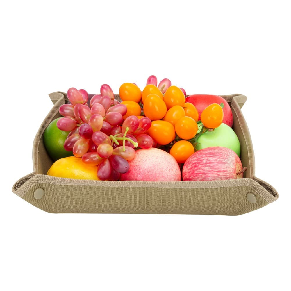 Ghiking, Foldable serving tray, Kaki, Size 24*24*5 Cm