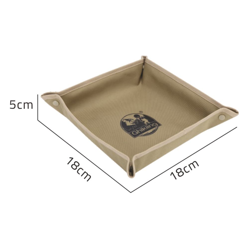 Ghiking, Foldable serving tray, Kaki, Size 24*24*5 Cm
