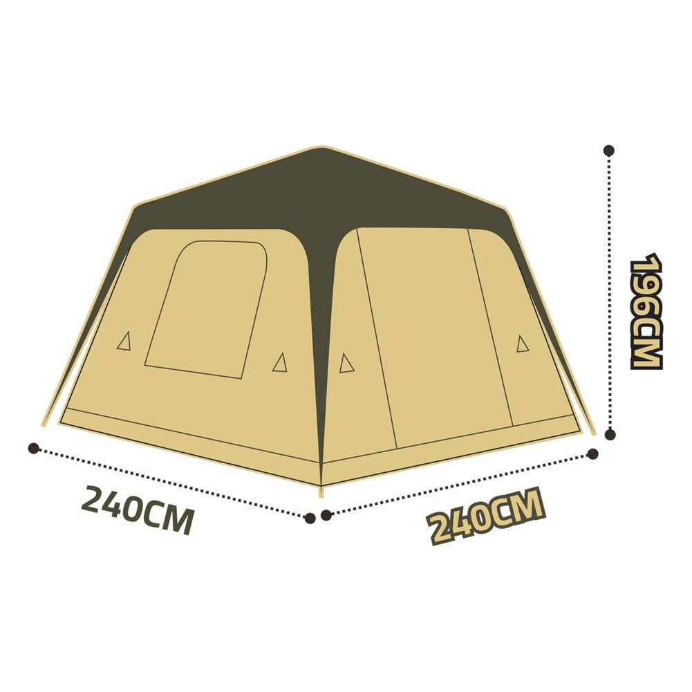 DPT, Camping Tent, Green, Size 240*240*196 Cm