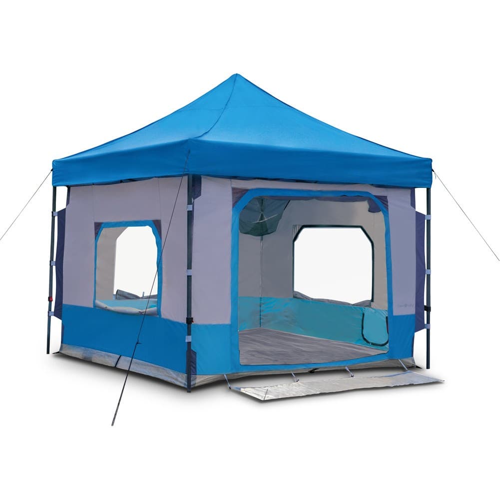 ALSANIDI, Garden and camping umbrella, Portable Car Umbrella, Gray*Blue,L: 300 * W: 300 * H: 300/315/330 CM