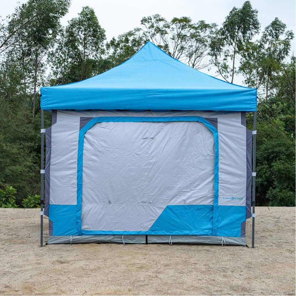 ALSANIDI, Garden and camping umbrella, Portable Car Umbrella, Gray*Blue,L: 300 * W: 300 * H: 300/315/330 CM