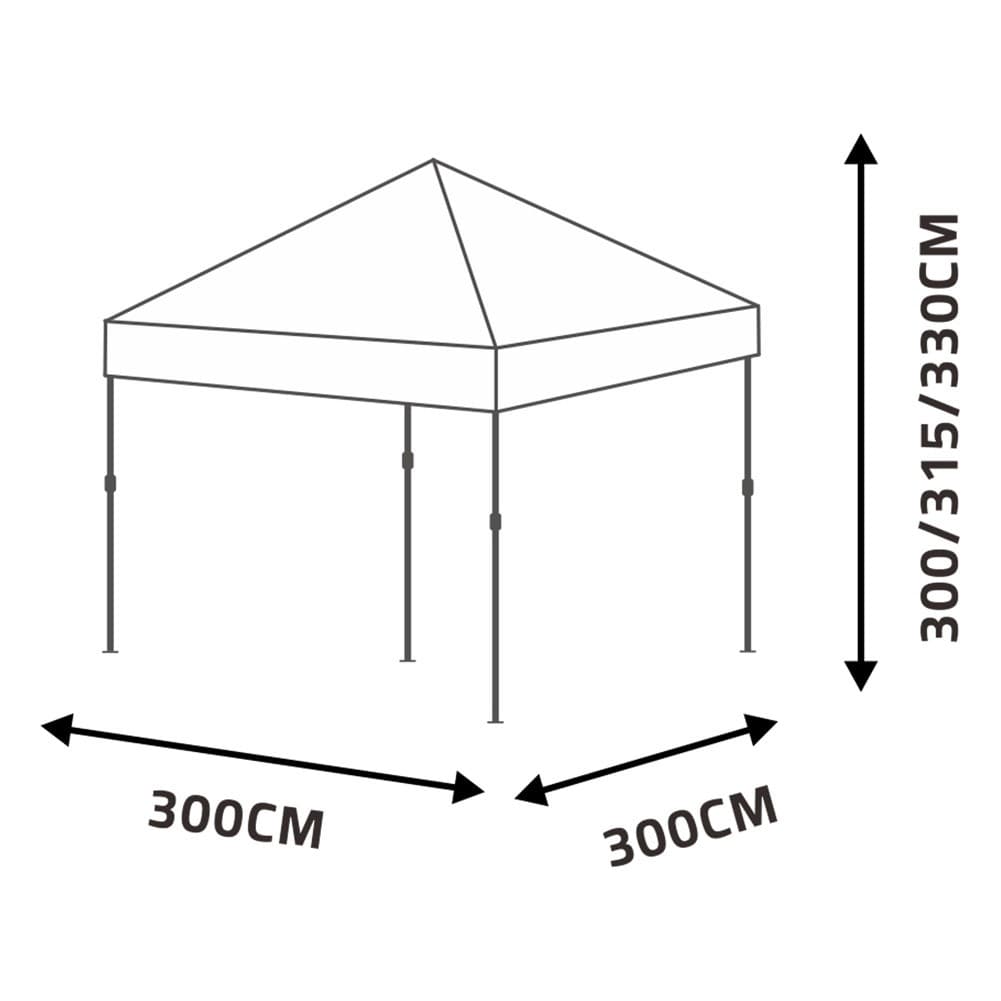 ALSANIDI, Garden and camping umbrella, Portable Car Umbrella, Gray*Blue,L: 300 * W: 300 * H: 300/315/330 CM
