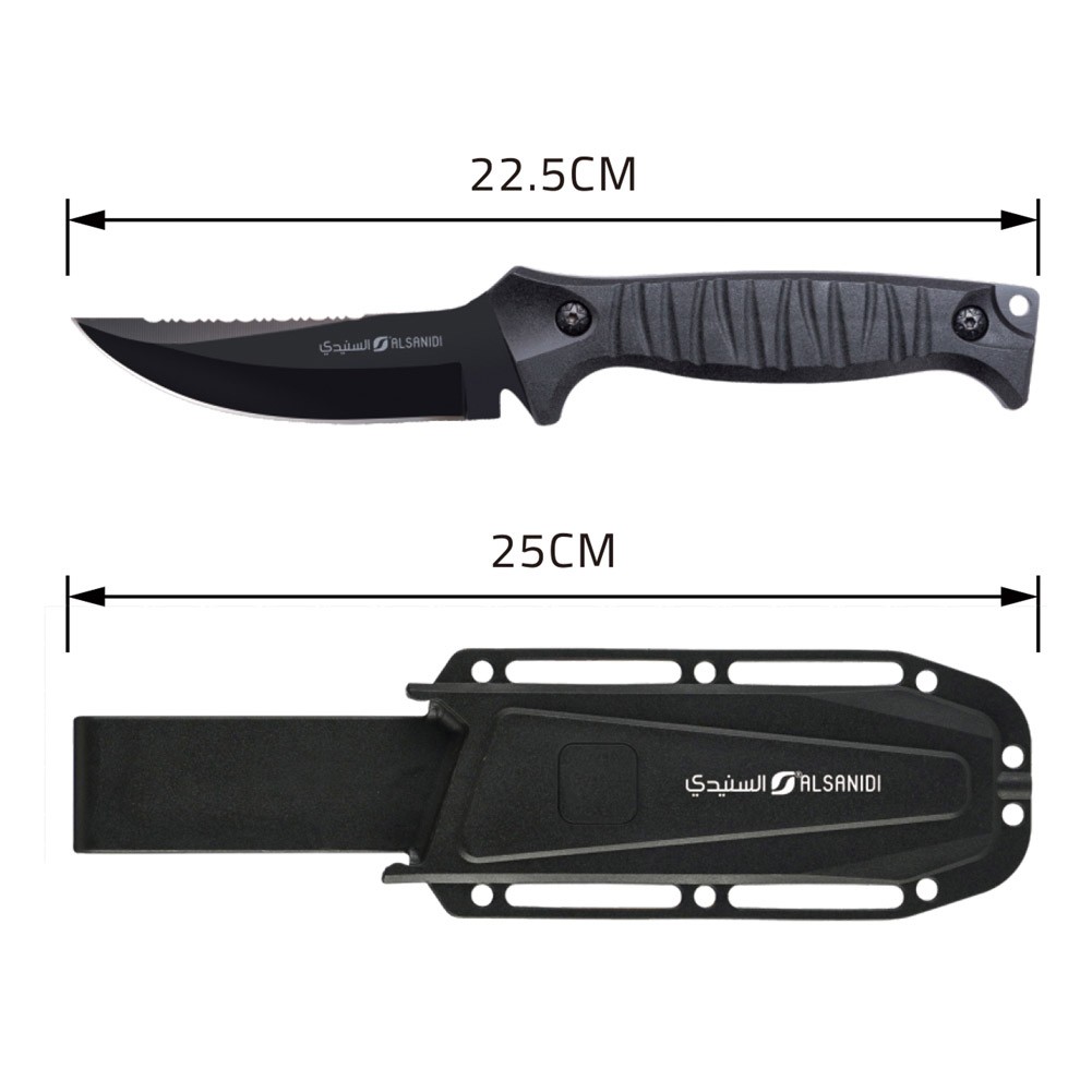 ALSANIDI, Folding Hunting Knife, Pocket Foldable knife, Black, Size 11.8 Cm  Thickness 3 mm