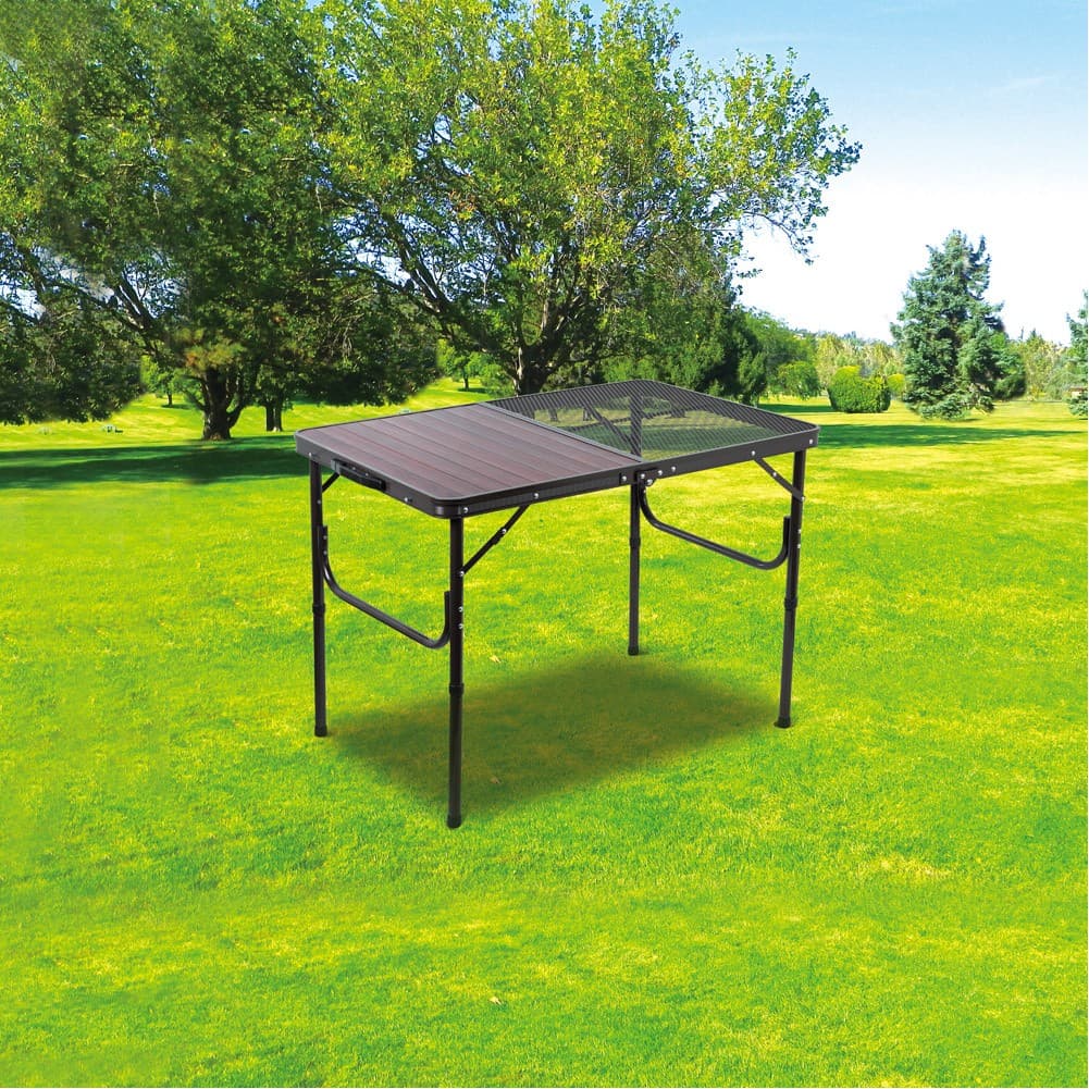 ALSANIDI, Aluminum Dish Drying Rack Table, Foldable Table for Outdoor and Home Gardens, Brown, Size 60*90 Cm