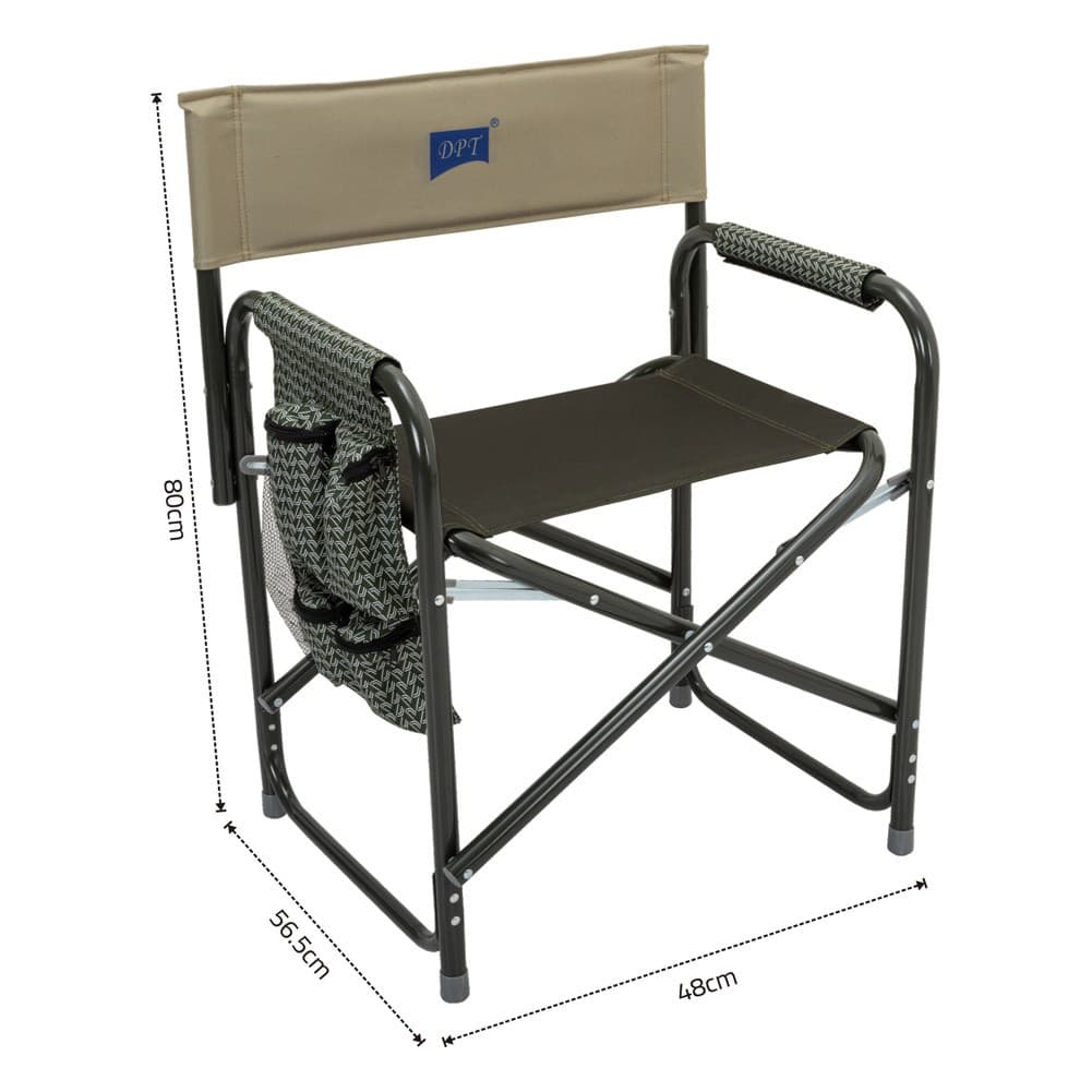 ALSANIDI, Foldable Camping Chair, Trips Chair, Green*Beige, Size48*56.5*:80 Cm