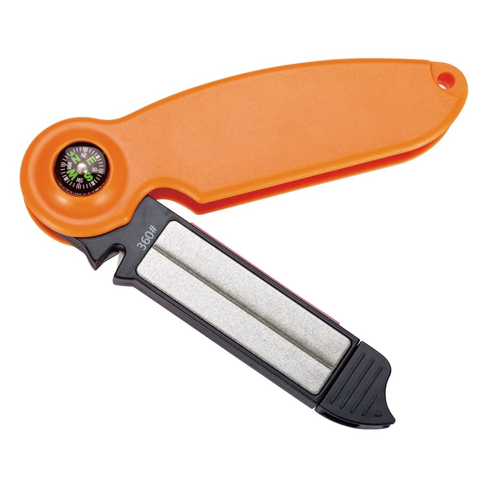 ALSANIDI, Double plastic knife sharpener, Knife sharpening tool, Orang, Size 11.5*1.2*3 Cm