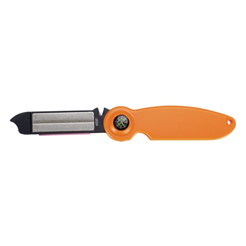 ALSANIDI, Double plastic knife sharpener, Knife sharpening tool, Orang, Size 11.5*1.2*3 Cm