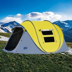 DPT, Nylon spontaneous overnight tent,  Inflatable Tent, Yellow*Grey, Size280*210*120 Cm
