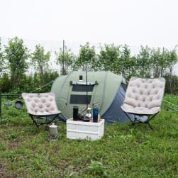 DPT, Foldable Camping Chair, Trips Chair, Beige, Size59*42*67.5 Cm