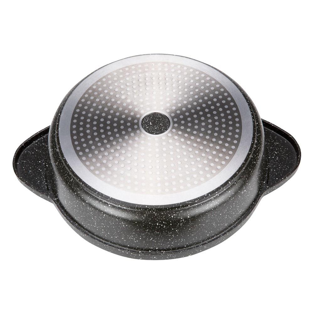 ALSANIDI, Cast Aluminum Cooking Pot, Ceramic cooking pot, Black, Size 24 Cm