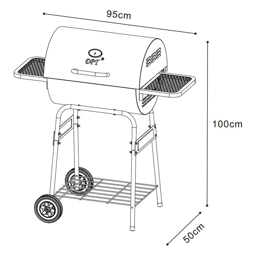 DPT, Mobile grill, Black, Size88*50*H:101 Cm
