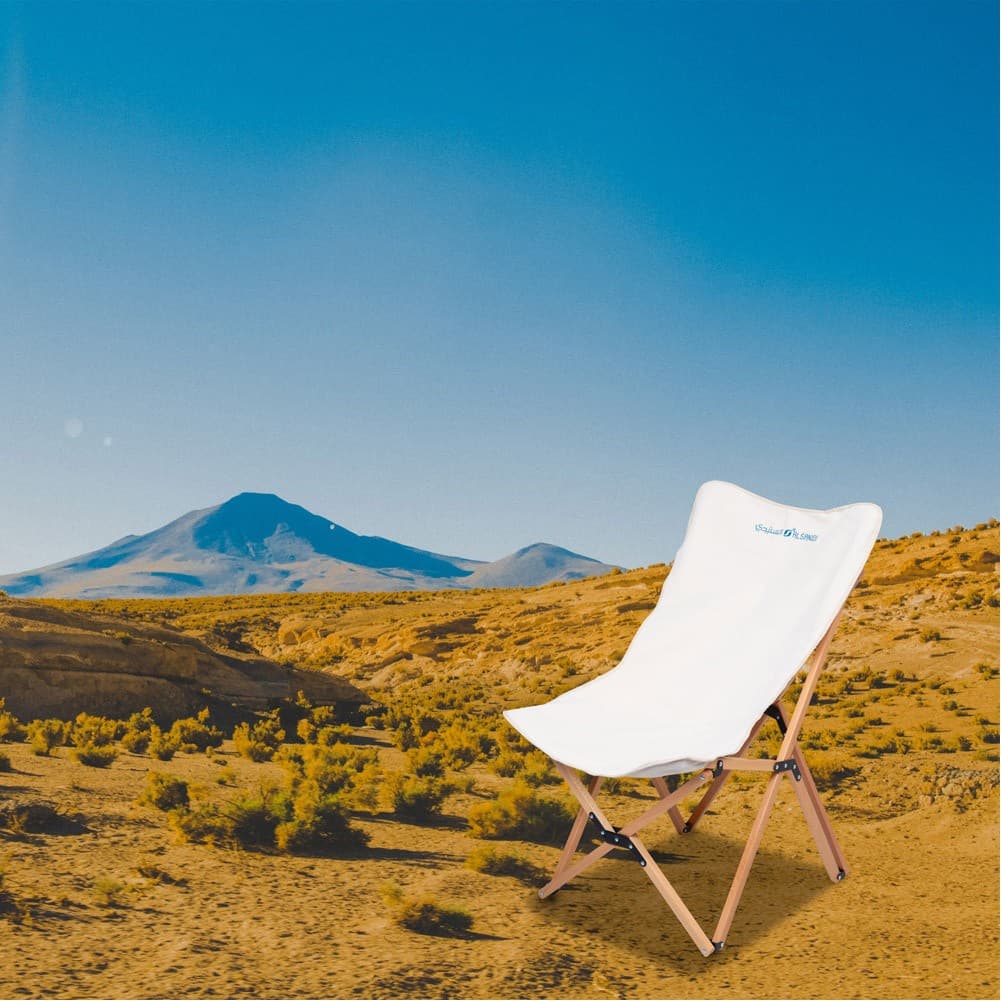 ALSANIDI, Foldable travel chair, Folding chair, White, Size L:56* W:53* H:90Cm