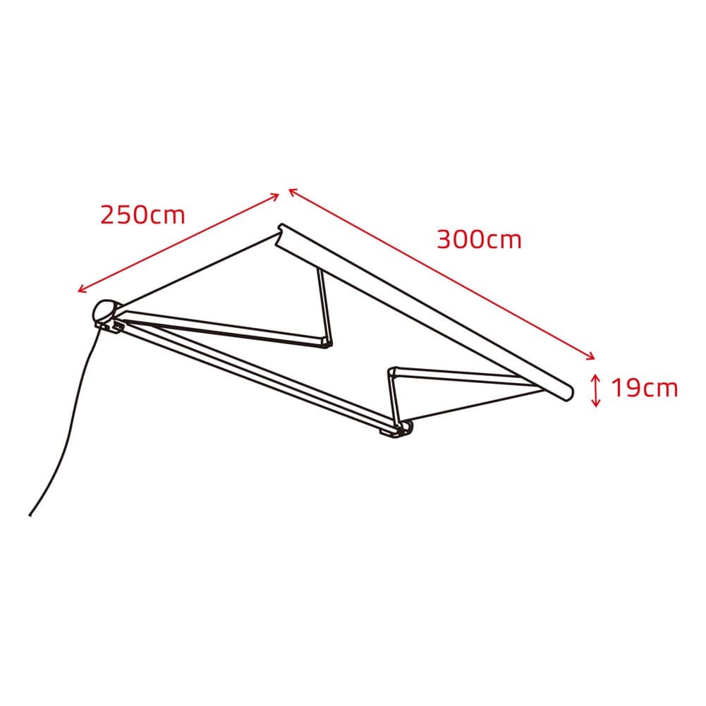 ALSANIDI, Electric aluminum movable umbrella, Portable Car Umbrella, Beige, Size3000*2500 Cm