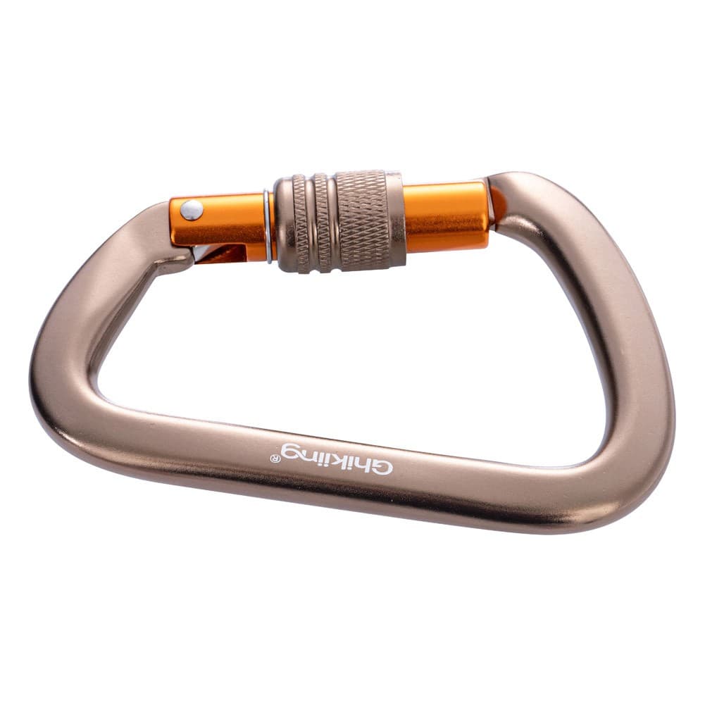 Ghiking, Climbing rope carabiner, Gold, Size 11.1*7.3 Cm