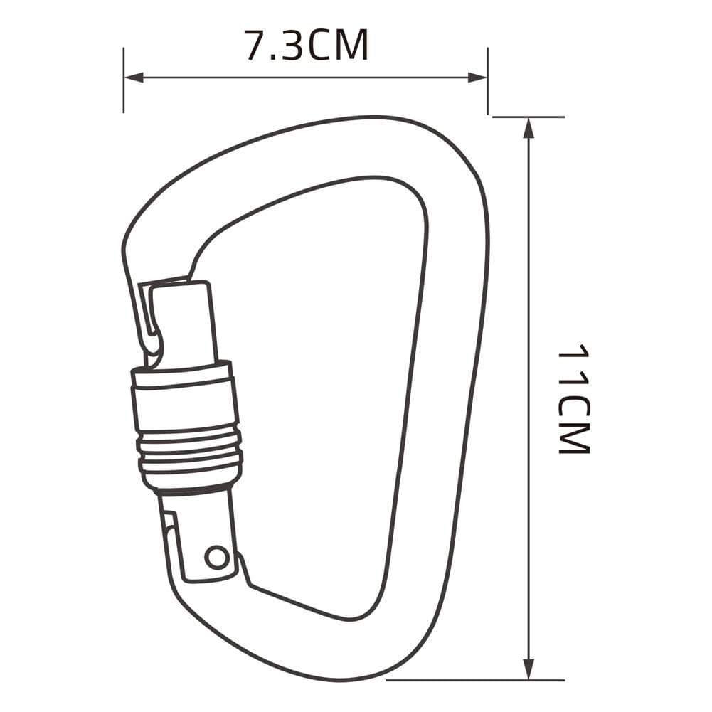 Ghiking, Climbing rope carabiner, Gold, Size 11.1*7.3 Cm