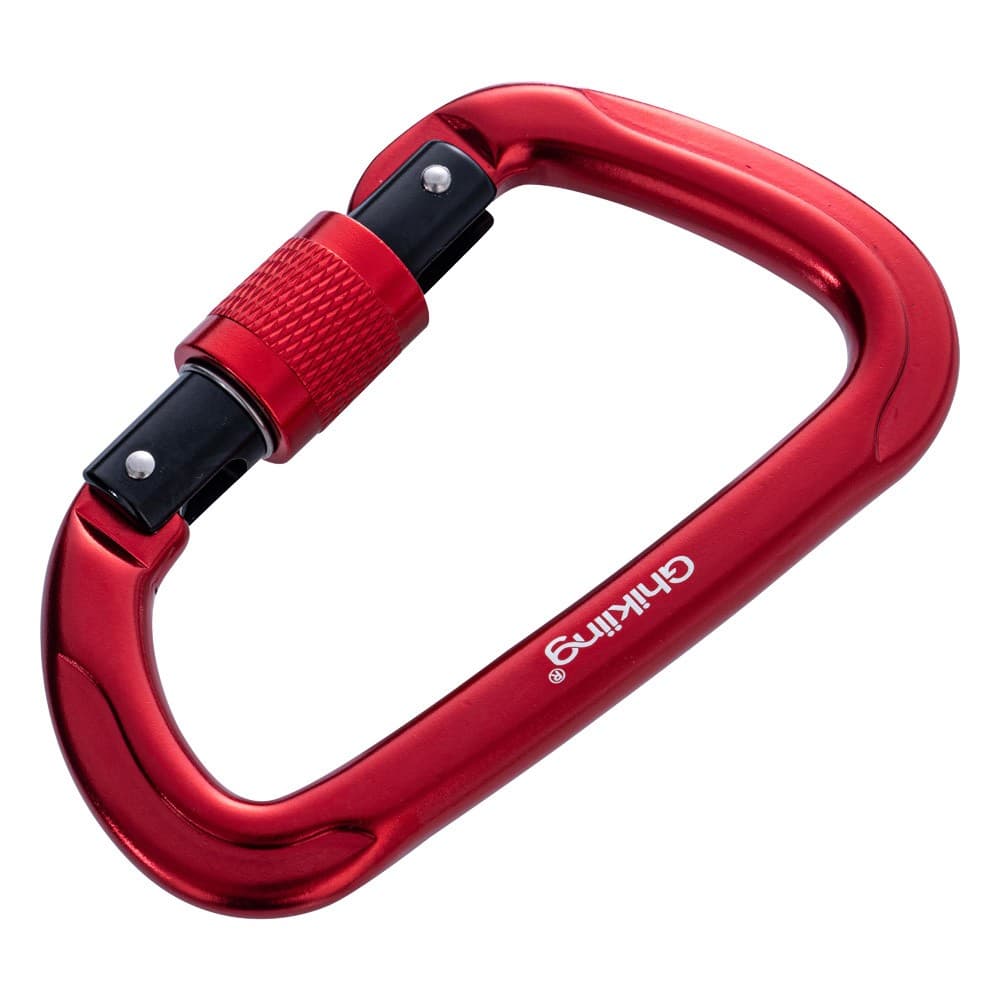 Ghiking, Climbing rope carabiner, Red, Size 11.05*6.45 Cm