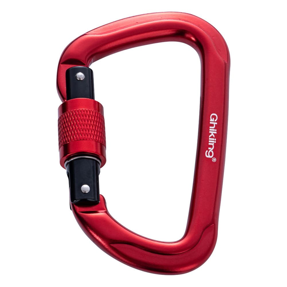 Ghiking, Climbing rope carabiner, Red, Size 11.05*6.45 Cm
