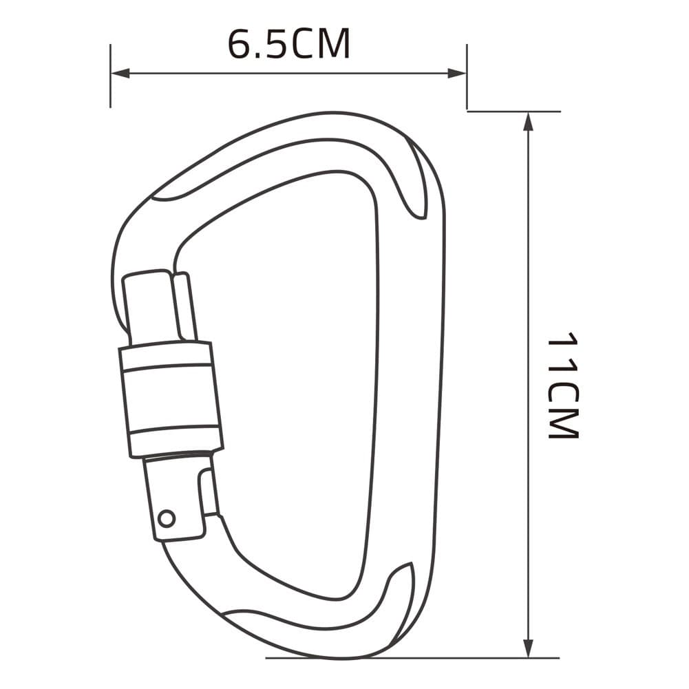 Ghiking, Climbing rope carabiner, Red, Size 11.05*6.45 Cm