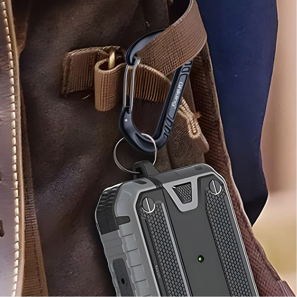 GHIKING, Metal climbing buckle, Carabiner clip, Black, Size L:8* W:4.7 Cm