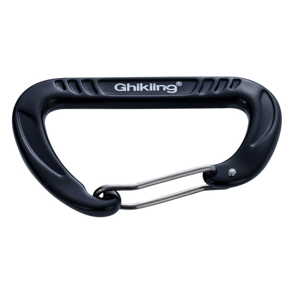 GHIKING, Metal climbing buckle, Carabiner clip, Black, Size L:8* W:4.7 Cm