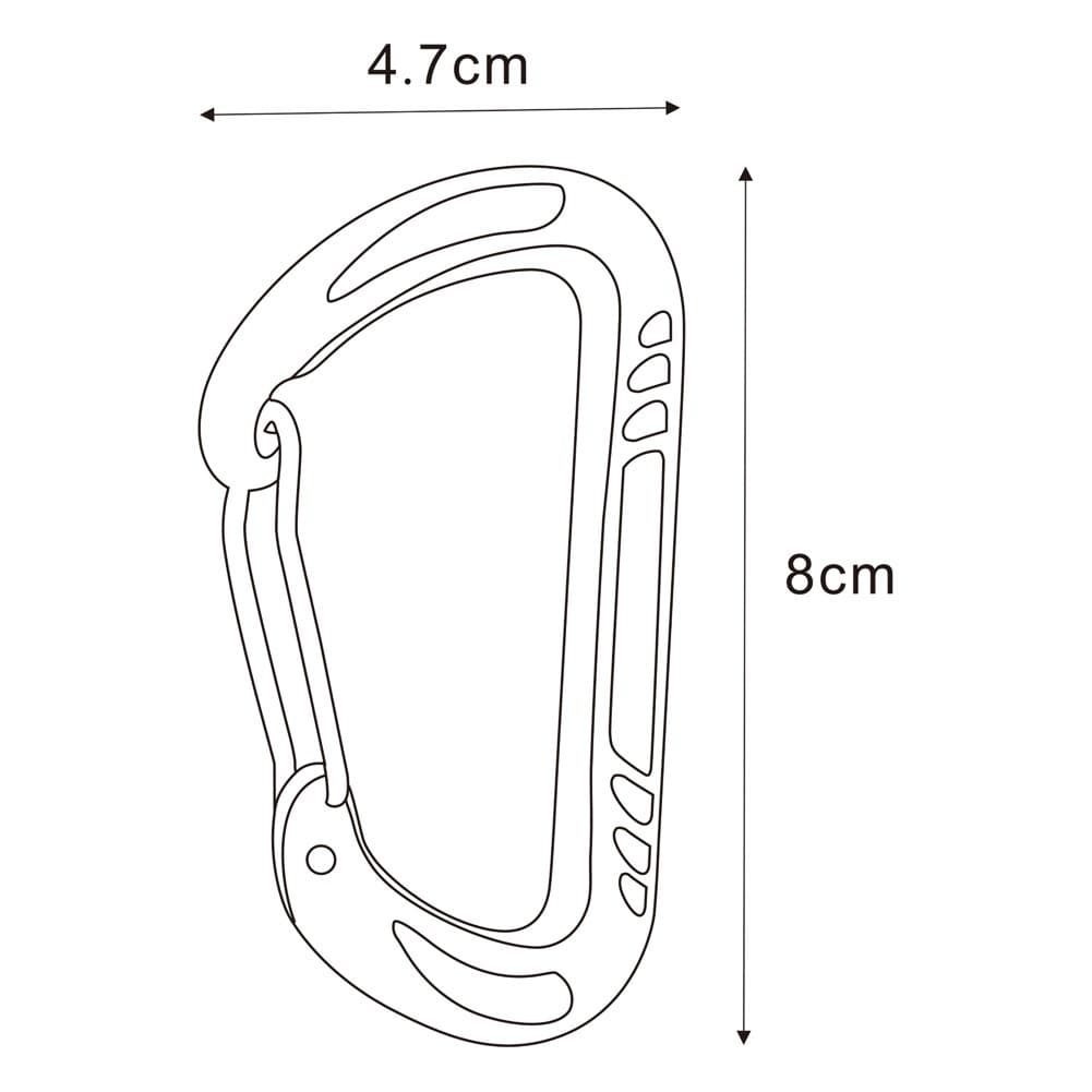GHIKING, Metal climbing buckle, Carabiner clip, Black, Size L:8* W:4.7 Cm