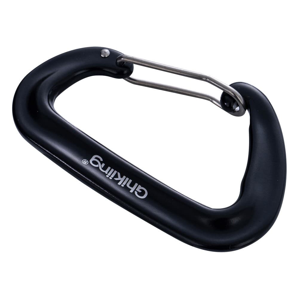GHIKING, Metal climbing buckle, Carabiner clip, Black, Size L:8.1* W:4.8 Cm