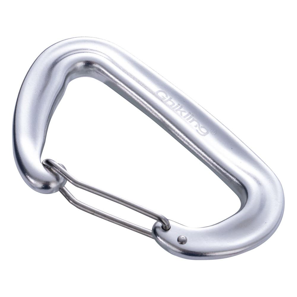 GHIKING, Metal climbing buckle, Carabiner clip, Silver, Size L:8.1* W:4.8 Cm