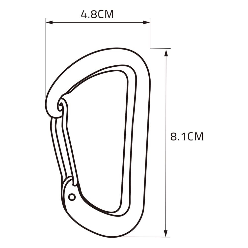 GHIKING, Metal climbing buckle, Carabiner clip, Silver, Size L:8.1* W:4.8 Cm