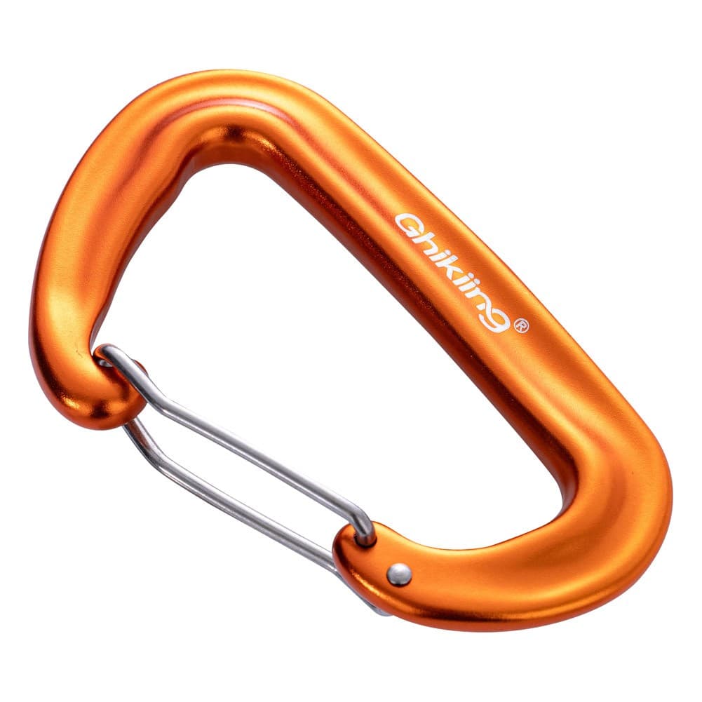 GHIKING, Metal climbing buckle, Carabiner clip, Orang, Size L:8.1* W:4.8 Cm