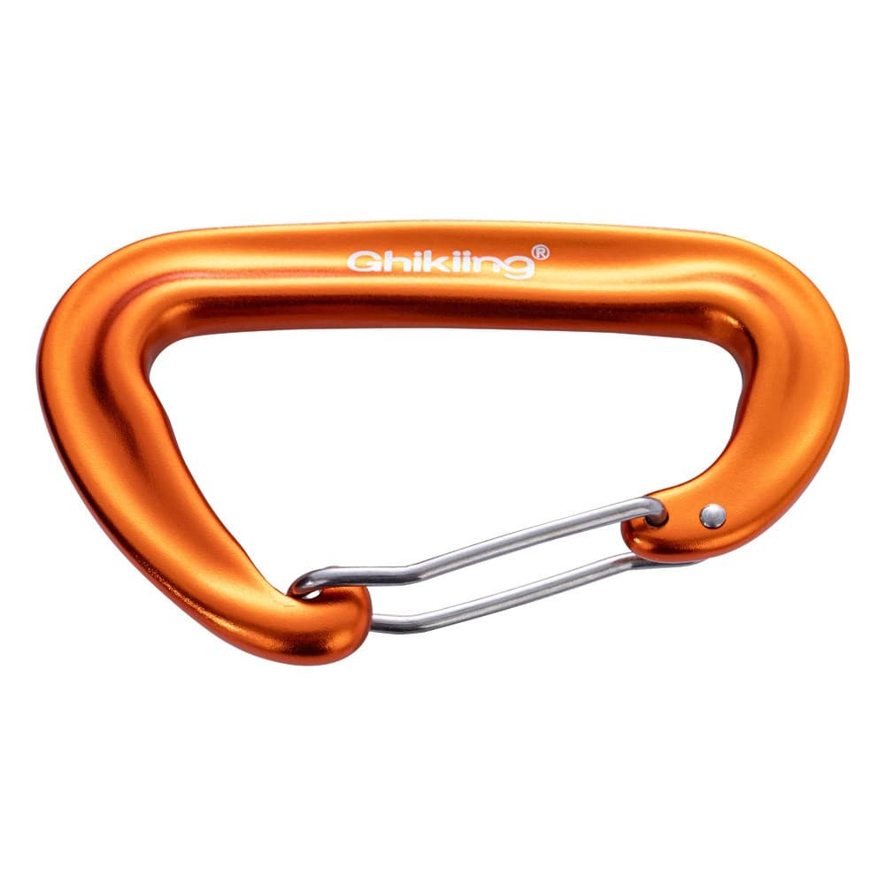 GHIKING, Metal climbing buckle, Carabiner clip, Orang, Size L:8.1* W:4.8 Cm