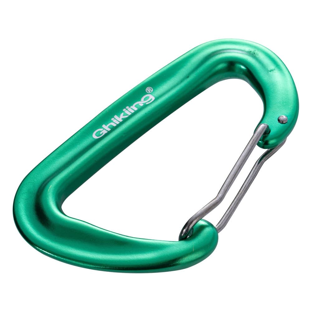 GHIKING, Metal climbing buckle, Carabiner clip, Green, Size L:8.1* W:4.8 Cm