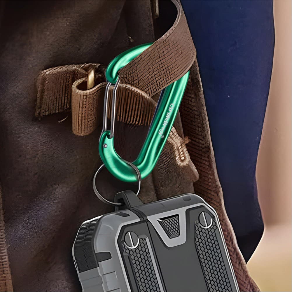 GHIKING, Metal climbing buckle, Carabiner clip, Green, Size L:8.1* W:4.8 Cm