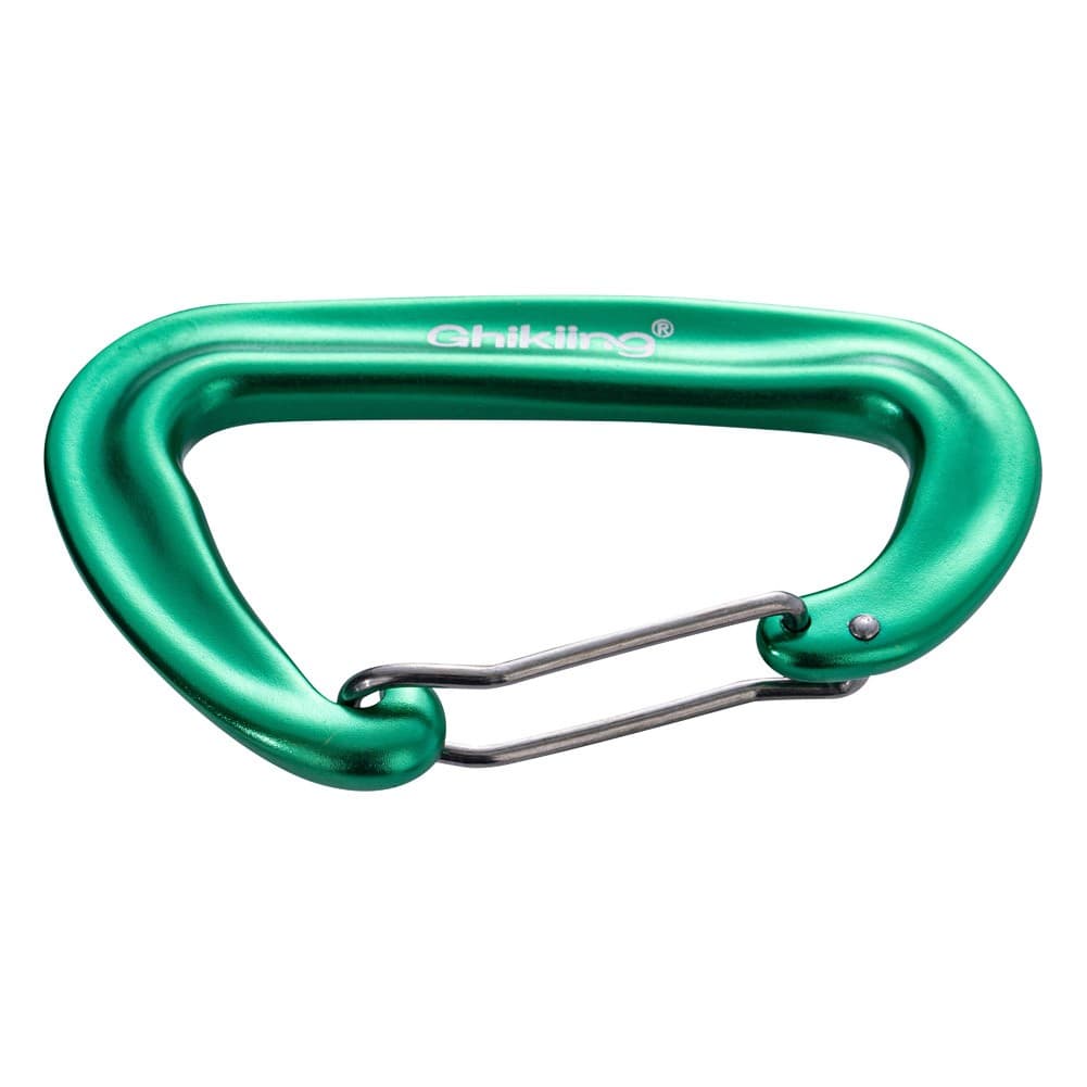 GHIKING, Metal climbing buckle, Carabiner clip, Green, Size L:8.1* W:4.8 Cm
