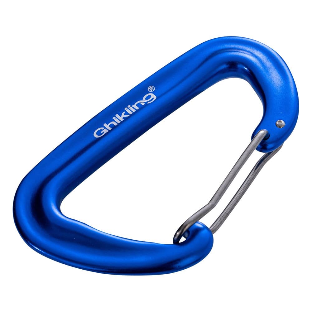 GHIKING, Metal climbing buckle, Carabiner clip, Blue, Size L:8.1* W:4.8 Cm