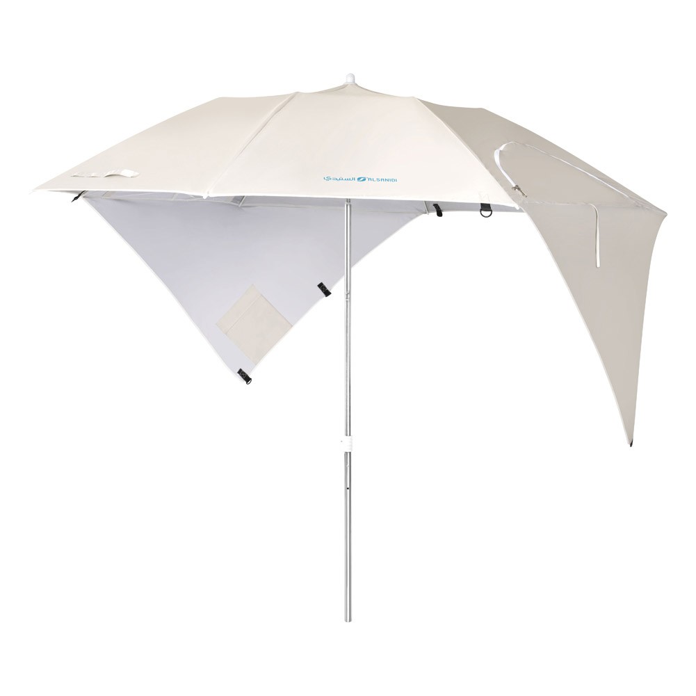 ALSANIDI, Garden and camping umbrella, Portable outdoor umbrella, Beige, Diameter 2 Metre
