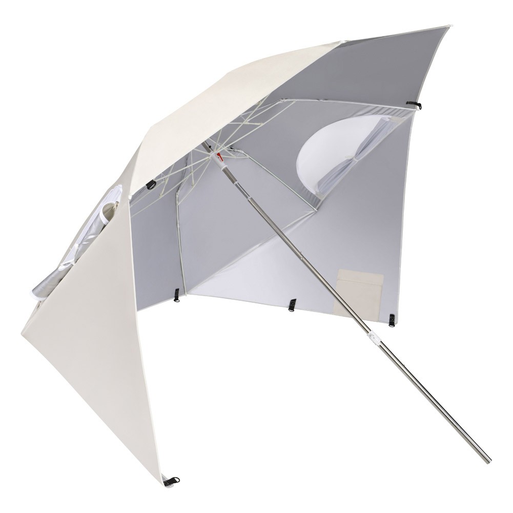 ALSANIDI, Garden and camping umbrella, Portable outdoor umbrella, Beige, Diameter 2 Metre