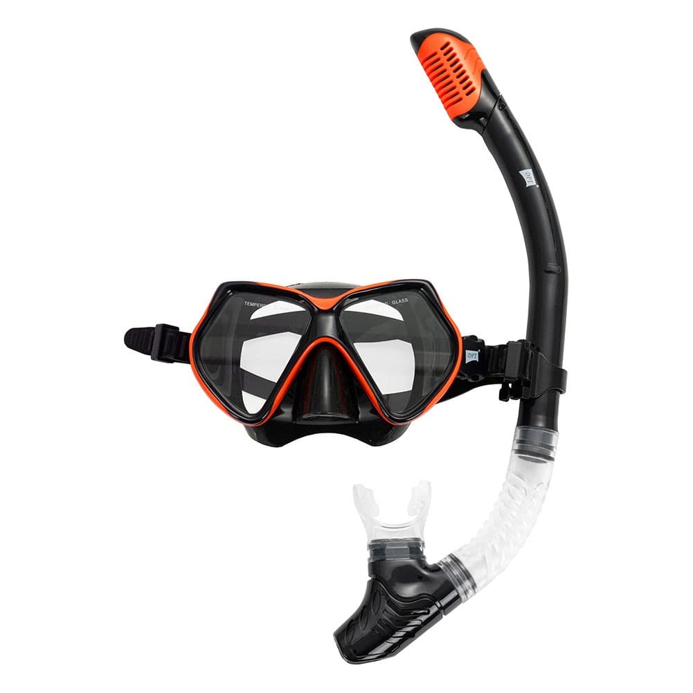 DPT, DPT silicone diving set for adults, Diving kit, Black*Orang, Size L:16.5*W:7*H:10.5 Cm