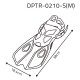 DPT, DPT plastic swimming fins, Fins, Black, Size L:38*W:18.4 Cm