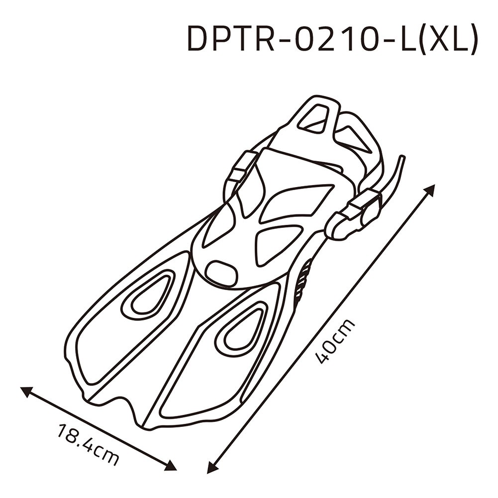 DPT, DPT plastic swimming fins, Fins, Black, Size L:40*W:18.4 Cm