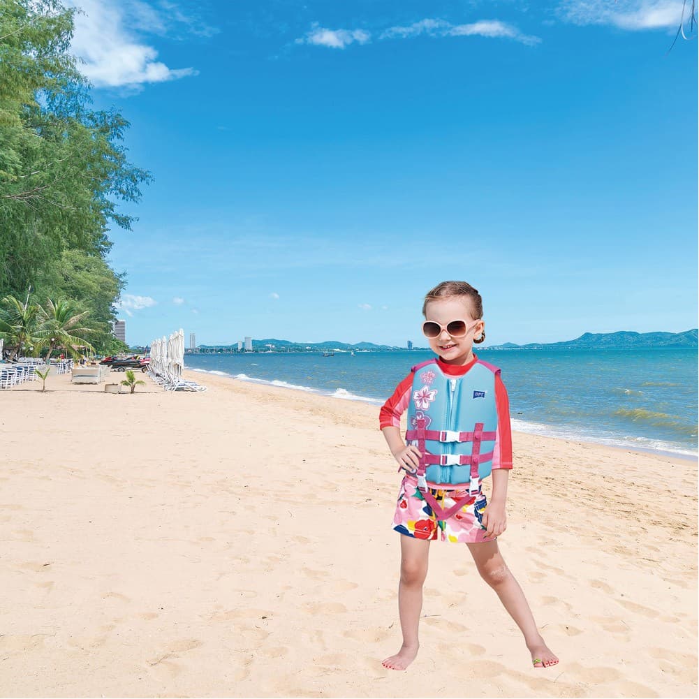 DPT, Swimming vest for children, Swimming jacket, Pink, Size L:44* W:37* H:7Cm