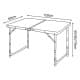 CMP, Adjustable table, Table for picnics and home gardens, Silver, Size L:120* W:60* H55/60/70 Cm
