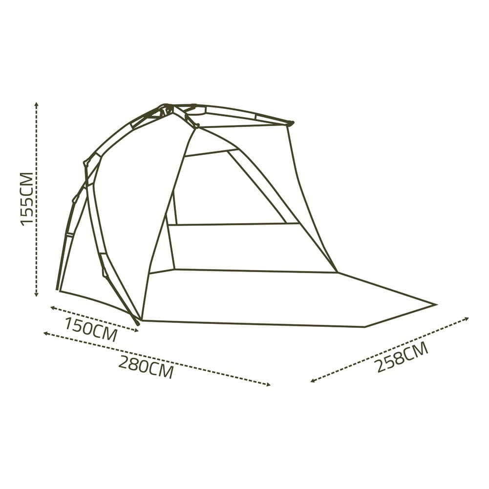 DPT, Beach tent, Canvas tent, Gray, Size L:258* W:150* H155 Cm