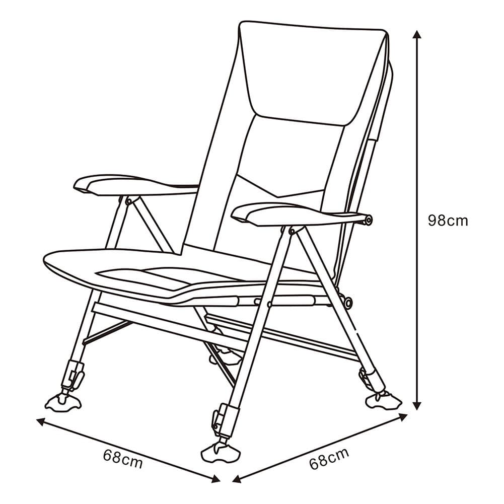 ALSANIDI, Fodable Trips Chair, Garden and Picnic Chair, Black*Green, Size 68* 68* 98 Cm