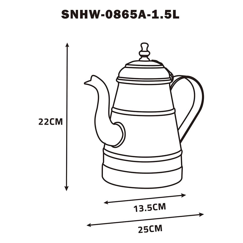ALSANIDI, Aluminum milk pot or pitcher, Coffee pot, Silver, capacity 1.5 L