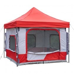 السنيدي، مظلة حدائق ومخيمات، مظلة اكسفورد، احمر*رصاصي، L:250*W:250*H:300-330CM