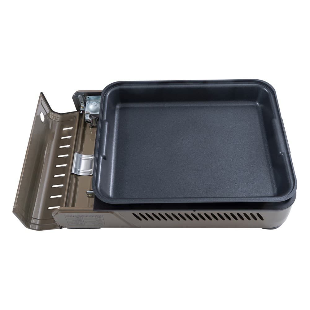 Maxsun, Portable Grill and Gas Stove Combo for Travel and Camping, Outdoor Cooking Gas Stove, Beige Dark, Size46*33.6*17.3Cm