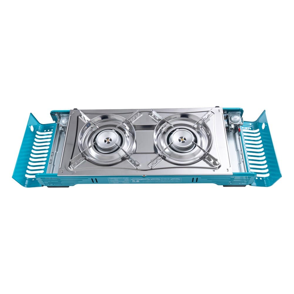 Maxsun, Portable Gas Stove Kit for Travel and Camping, Outdoor Cooking Gas Stove, Turquoise, Size 67.9*28.6*12.5 Cm
