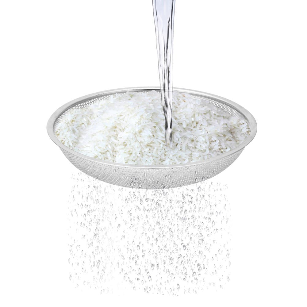 ALSANIDI, Stainless steel rice strainer, Rice, Vegetables and fruits strainer, Green, Size 27.5*8.2 Cm